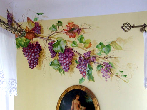 Malarstwo scienne - winogrona, tempera na ścianie.jpg